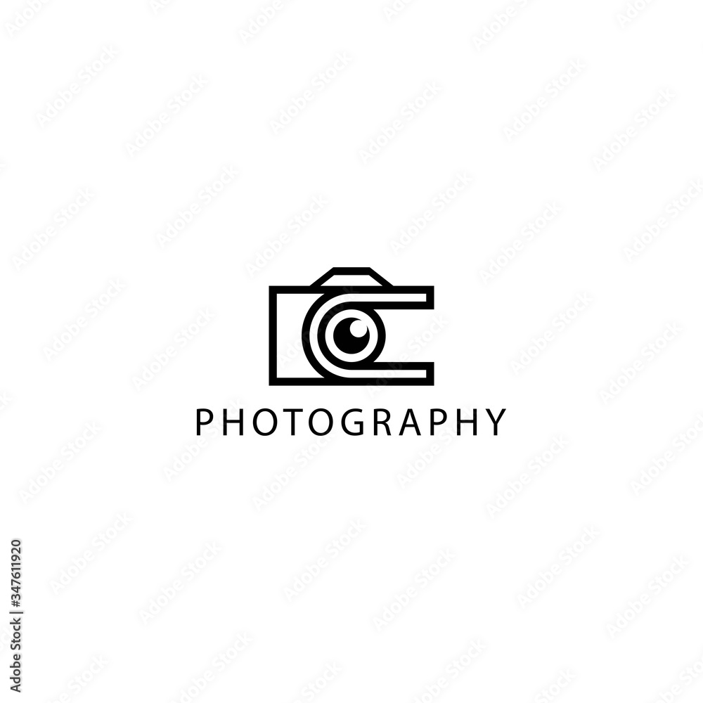 Camera photography icon vector logo design