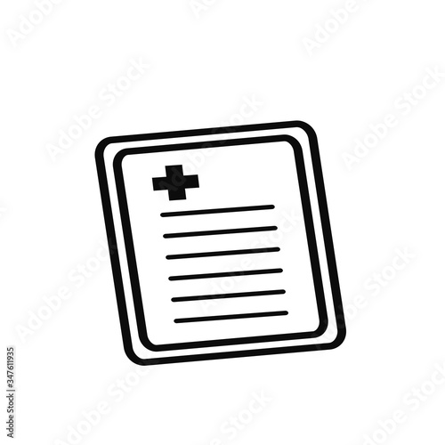 Medical report sheet icon symbols flat design. Healthcare and Medical concept