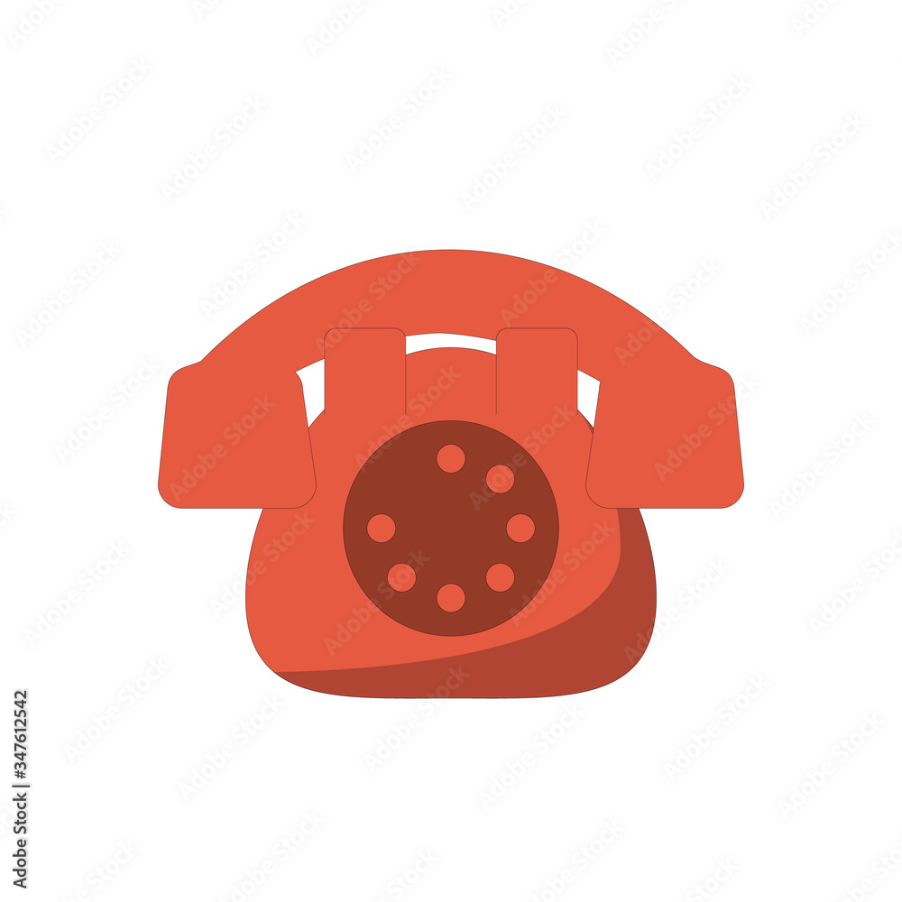 old red telephone icon vector design