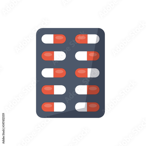 Medicine capsule panel icon symbols flat design. Healthcare and Medical concept