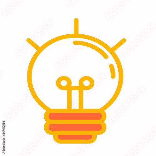 lamp or light icon symbols flat design.