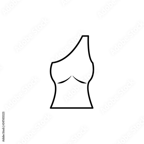 shoulder sleeveless shirt line illustration icon on white background