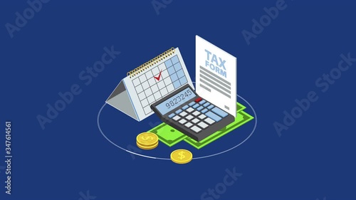 Accounting management isometric concept video.