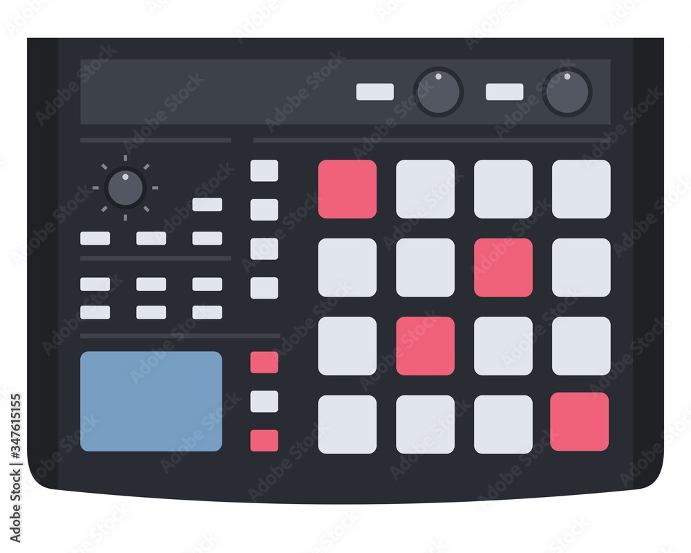 Rhythm computer electronic musical instrument Musician flat icon vector isolated.