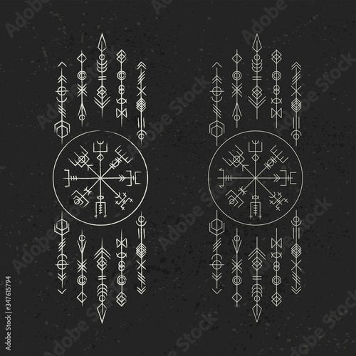 Dark runic symbols dreamer set