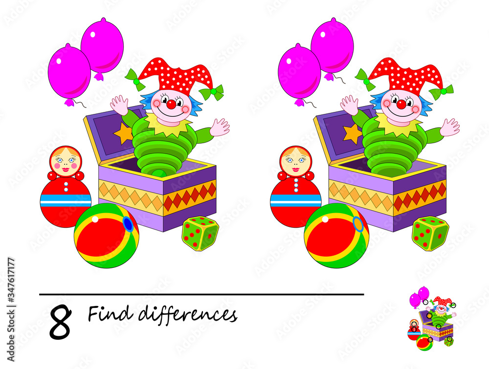 Find 8 differences. Logic puzzle game for children and adults ...