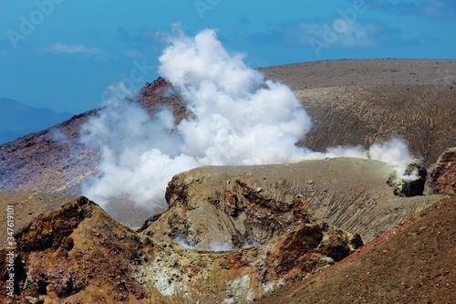 Volcanic Activity at a Crater along Tongariro Crossing