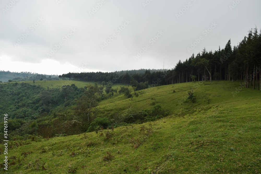 Fototapeta premium Scenic mountain landscpes in rural Kenya, Aberdare Ranges