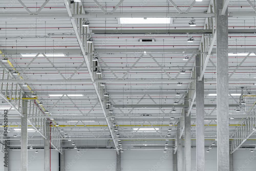 Ceiling of a large industrial hall