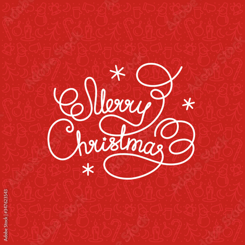 Название: Merry Christmas white lettering design and the pattern in the background