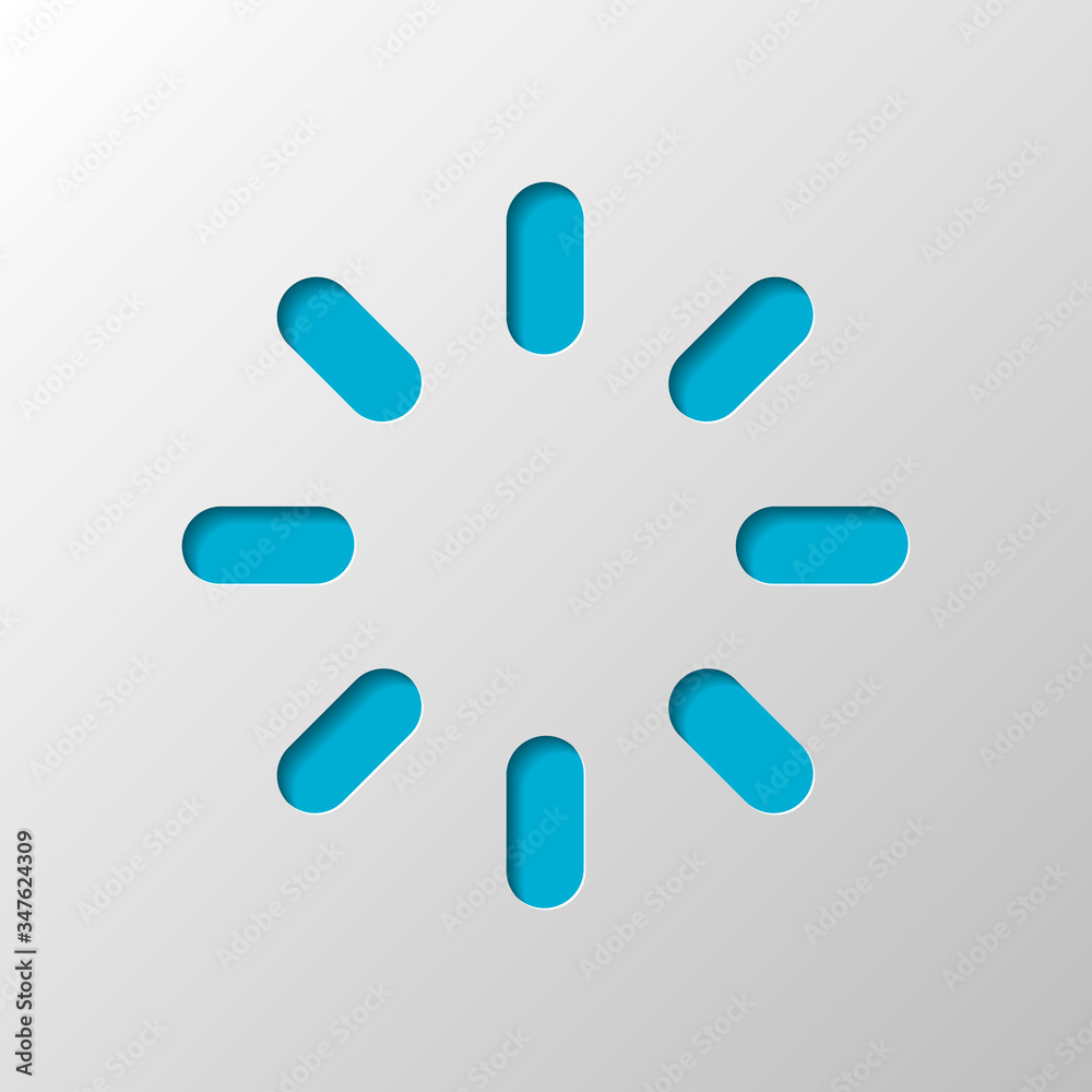 Loading or wait icon. Paper design. Cutted symbol with shadow Loading or wait icon. Paper design. Cutted symbol with shadow