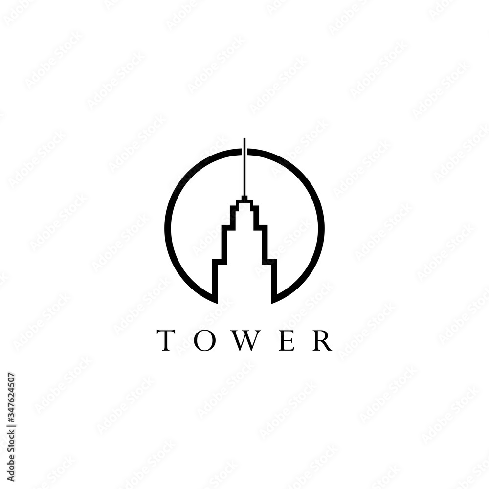 Tower logo template vector icon design
