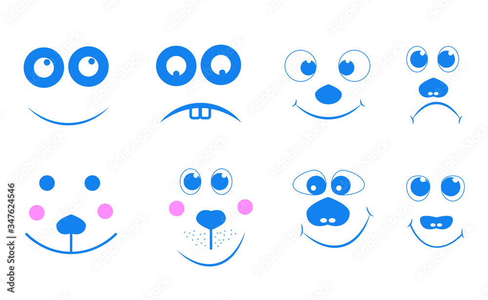 set of cartoon faces set of cartoon faces