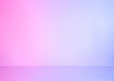 Abstract white empty background lit with colorful pink and blue neon pastel light