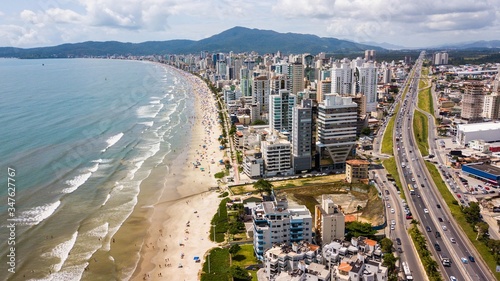 Meia Praia - Itapema - SC. Aerial view of Meia Praia beach in the city of Itapema, Santa Catarina, Brazil photo