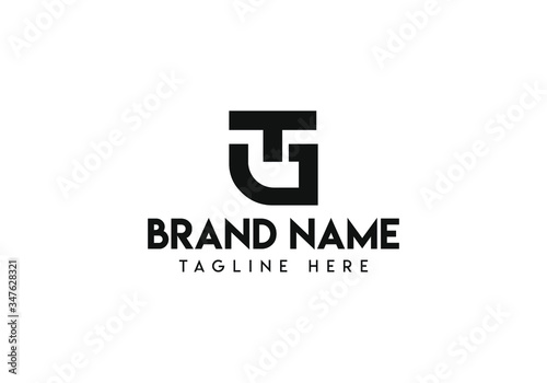 tg t g red black white company logo design vector icon