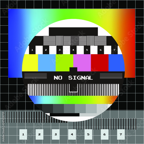 No TV Signal Chanel Program Background Template, Vector Design.