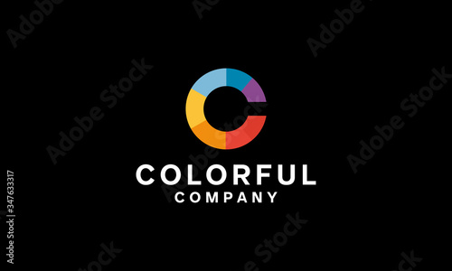 Letter C Colorful Logo Vector Design Template. circle technology Icon. modern application Symbol For Company and business.