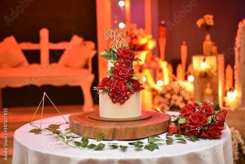 wedding cake with candles