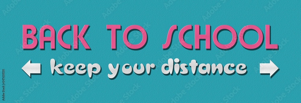 Obraz premium 3d illustration . Back to school . keep your distance . covid-19 back to school
