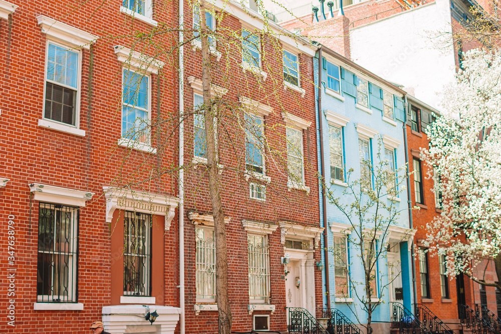 Obraz premium Empty streets in West Village at New York Manhattan, USA