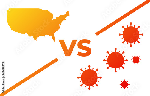 World pandemic. Coronavirus vs USA.