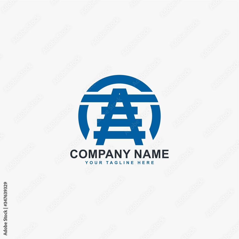 Obraz premium Railway services logo design vector. Abstract monogram letter T sign symbol. Train transport logo design.