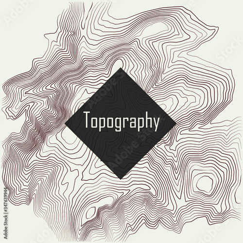 Background of curved lines with topography logo