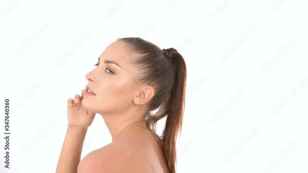 Beauty concept. A woman dancing on a white background. 4k Resolution. Beauty concept. A woman dancing on a white background. 4k Resolution.