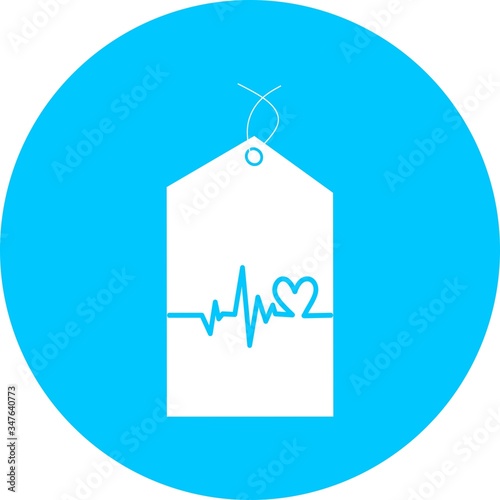 Price tag or sale shopping label with rope in blue circle icon. Price tag vector icon in modern design style for web site, mobile app and advertising. Template shopping labels with flat design vector.