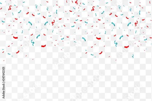 Vector confetti. Festive illustration. Party popper isolated on transparent background