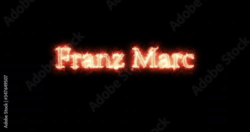 Franz Marc written with fire. Loop