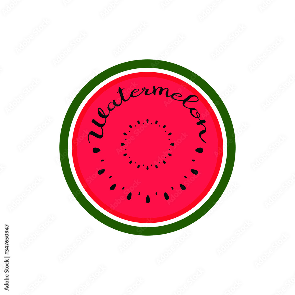 Fototapeta premium Watermelon label for marketing. icon, vector, illustration, isolated.