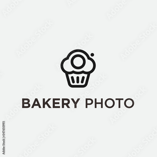 bread photography logo. camera logo. cake logo