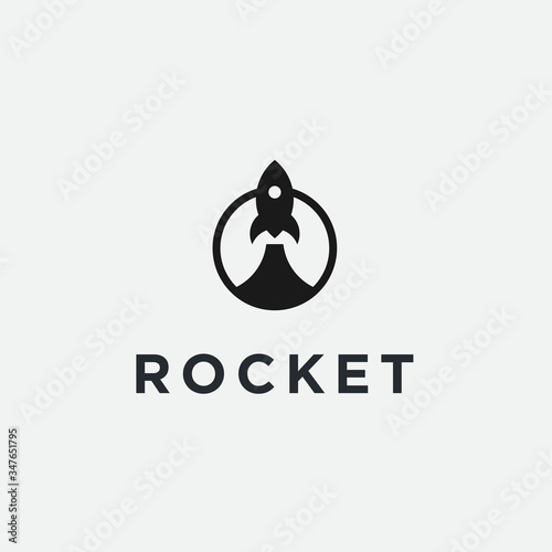 Rocket Logo Design Vector Silhouette Illustration
