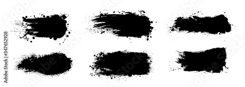 Splashes set ink and grunge. High level of tracing very detailed collection. Isolated set of inked splatter dirt stain splatter spray splash with drops blots. Isolated silhouette set. Vector set