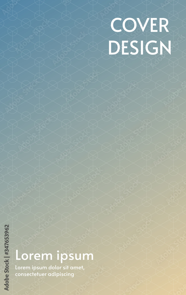 Fototapeta premium Abstract pattern of symbol cover design on blue and brown gradient background