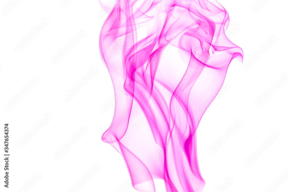 Fototapeta premium Purple smoke on white background