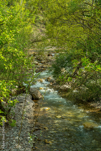 the old mill named Sinan degirmeni and old wooden grain houses near the river in Caglarca, Antalya