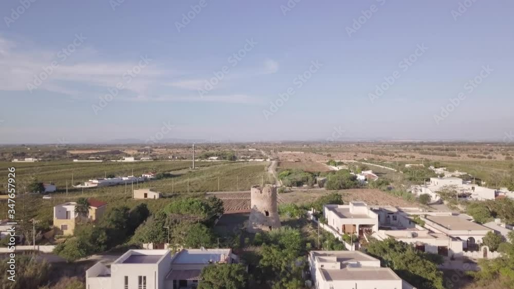 Aerial view of Mediterranean countryside on Sicily Aerial view of Mediterranean countryside on Sicily