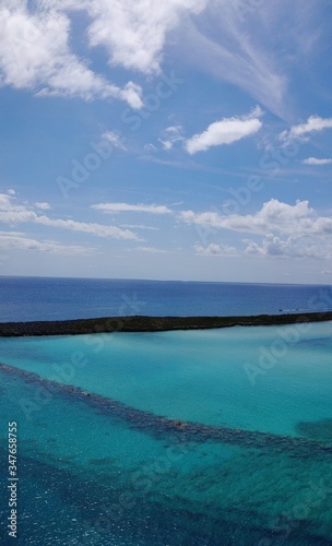 tropical beach with blue sky