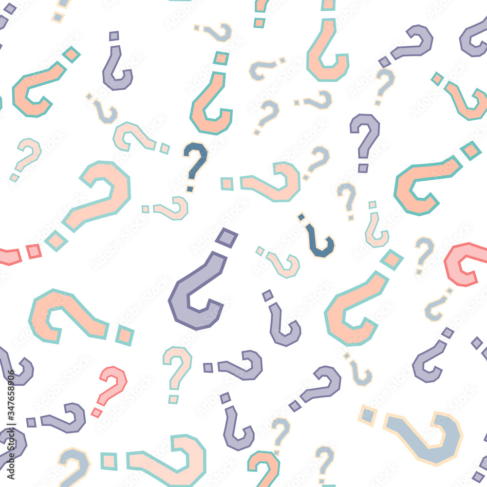 Quiz seamless pattern. Question marks, doubt, faq Quiz seamless pattern. Question marks, doubt, faq