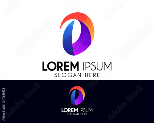 D letter vector logo design template. Colorful icon concept. Modern logo for brand identity. Creative symbol element