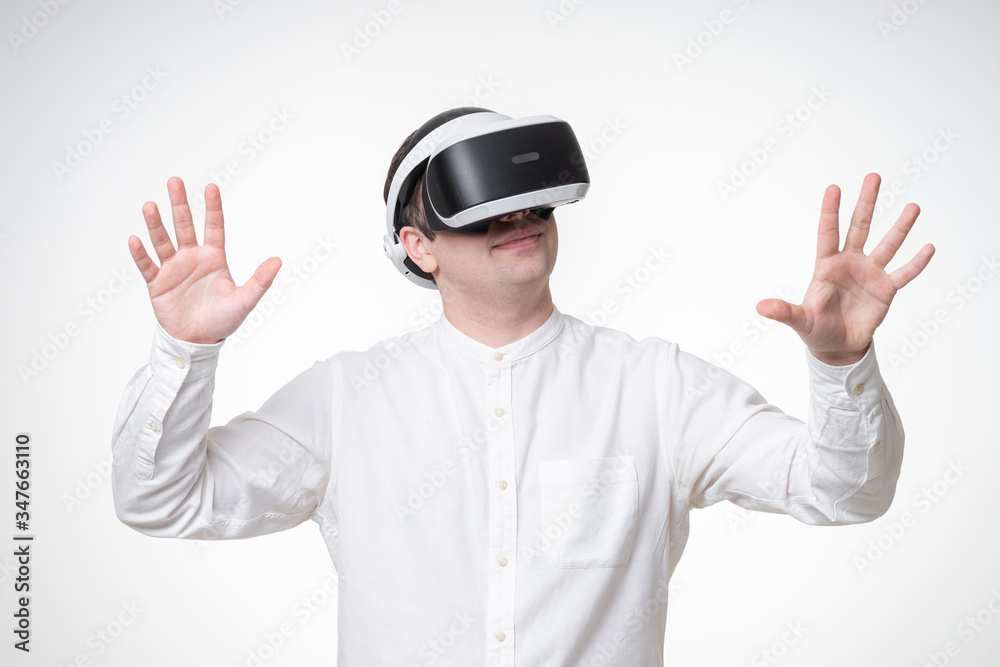 guy exploring virtual reality guy exploring virtual reality