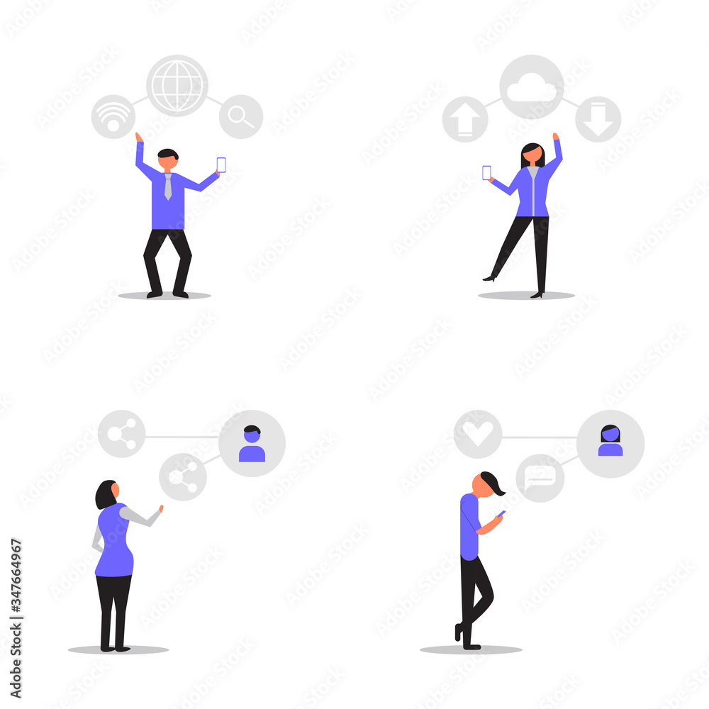 Online Connection. Perfect for banners, leaflets, landing pages, social media content. Bundle content.