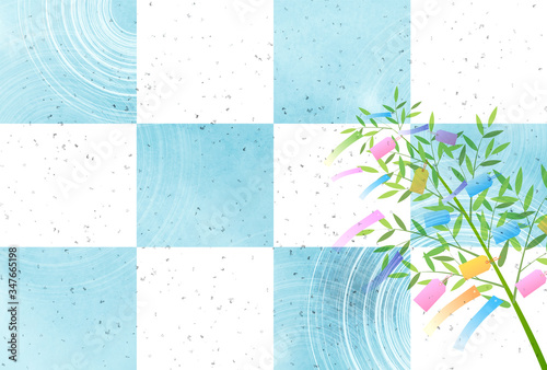 七夕　笹　和紙　背景