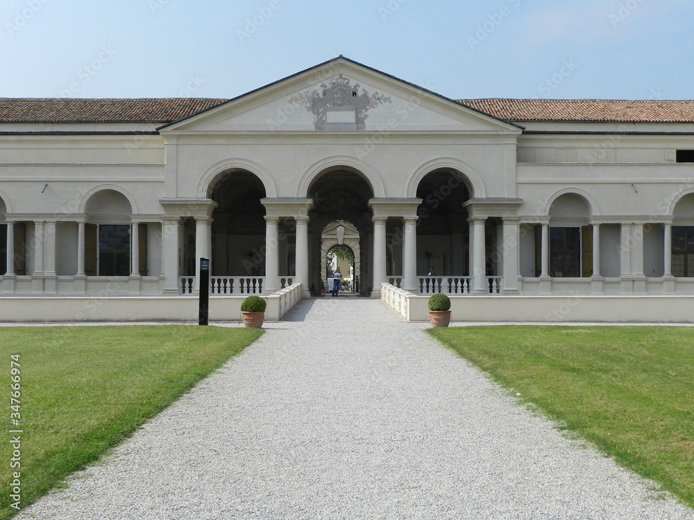 Mantua, Italy, Palazzo Te, View to Loggia & Beyond