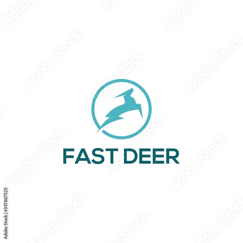 Elegant Fast Deer logo template vektor. Creative symbol. Emblem. Animal logo with speed.