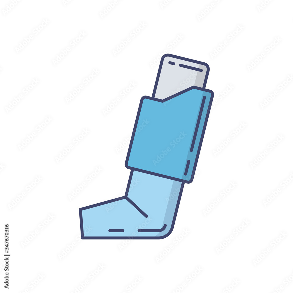 Asthma inhaler vector icon symbol isolated on white background Asthma inhaler vector icon symbol isolated on white background