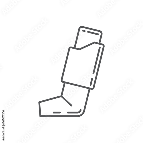 Asthma inhaler vector icon symbol isolated on white background